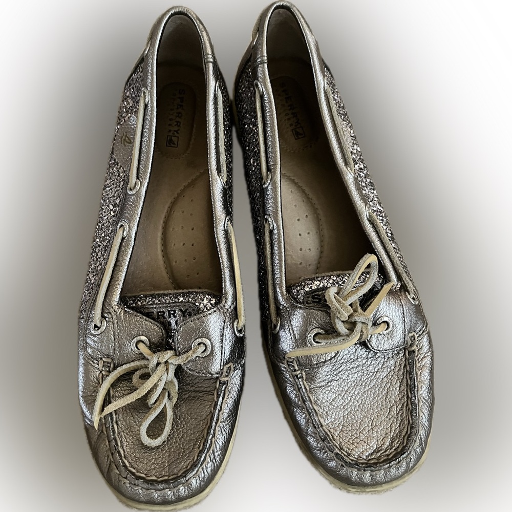 Silver Sperry Boat Shoes